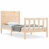 Cama Individual | Cama Para Adultos | Estructura De Cama Con Cabecero Madera Maciza 100x200 Cm Cfw142790