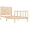 Cama Individual | Cama Para Adultos | Estructura De Cama Con Cabecero Madera Maciza 100x200 Cm Cfw142790