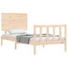 Cama Individual | Cama Para Adultos | Estructura De Cama Con Cabecero Madera Maciza 100x200 Cm Cfw522407