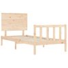 Cama Individual | Cama Para Adultos | Estructura De Cama Con Cabecero Madera Maciza 100x200 Cm Cfw522407