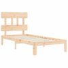 Cama Individual | Cama Para Adultos | Estructura De Cama Con Cabecero Madera Maciza 100x200 Cm Cfw401022