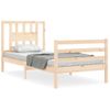 Cama Individual | Cama Para Adultos | Estructura De Cama Con Cabecero Madera Maciza 100x200 Cm Cfw453133