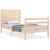 Cama Individual | Cama Para Adultos | Estructura De Cama Con Cabecero Madera Maciza 100x200 Cm Cfw450410