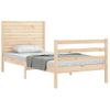 Cama Individual | Cama Para Adultos | Estructura De Cama Con Cabecero Madera Maciza 100x200 Cm Cfw450410