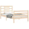 Cama Individual | Cama Para Adultos | Estructura De Cama Con Cabecero Madera Maciza 100x200 Cm Cfw198097