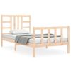 Cama Individual | Cama Para Adultos | Estructura De Cama Con Cabecero Madera Maciza 100x200 Cm Cfw282624