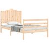 Cama Individual | Cama Para Adultos | Estructura De Cama Con Cabecero Madera Maciza 100x200 Cm Cfw433707