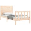 Cama Individual | Cama Para Adultos | Estructura De Cama Con Cabecero Madera Maciza 100x200 Cm Cfw258496