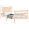 Cama Individual | Cama Para Adultos | Estructura De Cama Con Cabecero Madera Maciza 100x200 Cm Cfw779408