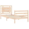 Cama Individual | Cama Para Adultos | Estructura De Cama Con Cabecero Madera Maciza 100x200 Cm Cfw779408