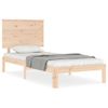 Cama Individual | Cama Para Adultos | Estructura De Cama Con Cabecero Madera Maciza 100x200 Cm Cfw760106