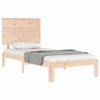 Cama Individual | Cama Para Adultos | Estructura De Cama Con Cabecero Madera Maciza 100x200 Cm Cfw760106