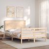 Cama Matrimonial | Cama Para Adultos | Estructura De Cama Con Cabecero Madera Maciza 120x200 Cm Cfw602630