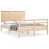 Cama Matrimonial | Cama Para Adultos | Estructura De Cama Con Cabecero Madera Maciza 120x200 Cm Cfw602630