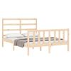 Cama Matrimonial | Cama Para Adultos | Estructura De Cama Con Cabecero Madera Maciza 120x200 Cm Cfw740583