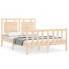 Cama Matrimonial | Cama Para Adultos | Estructura De Cama Con Cabecero Madera Maciza 120x200 Cm Cfw350271