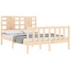 Cama Matrimonial | Cama Para Adultos | Estructura De Cama Con Cabecero Madera Maciza 120x200 Cm Cfw298593