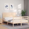 Cama Matrimonial | Cama Para Adultos | Estructura De Cama Con Cabecero Madera Maciza 120x200 Cm Cfw892432