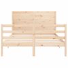 Cama Matrimonial | Cama Para Adultos | Estructura De Cama Con Cabecero Madera Maciza 120x200 Cm Cfw892432