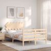 Cama Matrimonial | Cama Para Adultos | Estructura De Cama Con Cabecero Madera Maciza 120x200 Cm Cfw856698