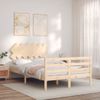 Cama Matrimonial | Cama Para Adultos | Estructura De Cama Con Cabecero Madera Maciza 120x200 Cm Cfw856698