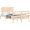 Cama Matrimonial | Cama Para Adultos | Estructura De Cama Con Cabecero Madera Maciza 120x200 Cm Cfw856698