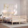 Cama Matrimonial | Cama Para Adultos | Estructura De Cama Con Cabecero Madera Maciza 120x200 Cm Cfw932256