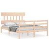 Cama Matrimonial | Cama Para Adultos | Estructura De Cama Con Cabecero Madera Maciza 120x200 Cm Cfw932256