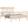 Cama Matrimonial | Cama Para Adultos | Estructura De Cama Con Cabecero Madera Maciza 120x200 Cm Cfw932256