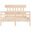 Cama Matrimonial | Cama Para Adultos | Estructura De Cama Con Cabecero Madera Maciza 120x200 Cm Cfw932256