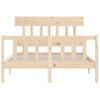 Cama Matrimonial | Cama Para Adultos | Estructura De Cama Con Cabecero Madera Maciza 120x200 Cm Cfw940941