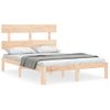 Cama Matrimonial | Cama Para Adultos | Estructura De Cama Con Cabecero Madera Maciza 120x200 Cm Cfw237721