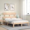 Cama Matrimonial | Cama Para Adultos | Estructura De Cama Con Cabecero Madera Maciza 120x200 Cm Cfw237721