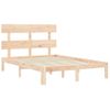 Cama Matrimonial | Cama Para Adultos | Estructura De Cama Con Cabecero Madera Maciza 120x200 Cm Cfw237721