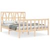 Cama Matrimonial | Cama Para Adultos | Estructura De Cama Con Cabecero Madera Maciza 120x200 Cm Cfw423282