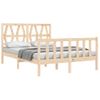 Cama Matrimonial | Cama Para Adultos | Estructura De Cama Con Cabecero Madera Maciza 120x200 Cm Cfw423282