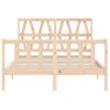 Cama Matrimonial | Cama Para Adultos | Estructura De Cama Con Cabecero Madera Maciza 120x200 Cm Cfw423282