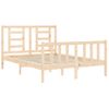 Cama Matrimonial | Cama Para Adultos | Estructura De Cama Con Cabecero Madera Maciza 120x200 Cm Cfw121161