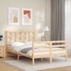 Cama Matrimonial | Cama Para Adultos | Estructura De Cama Con Cabecero Madera Maciza 120x200 Cm Cfw153037