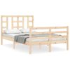 Cama Matrimonial | Cama Para Adultos | Estructura De Cama Con Cabecero Madera Maciza 120x200 Cm Cfw153037