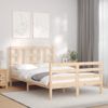 Cama Matrimonial | Cama Para Adultos | Estructura De Cama Con Cabecero Madera Maciza 120x200 Cm Cfw153037