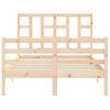 Cama Matrimonial | Cama Para Adultos | Estructura De Cama Con Cabecero Madera Maciza 120x200 Cm Cfw153037