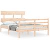 Cama Matrimonial | Cama Para Adultos | Estructura De Cama Con Cabecero Madera Maciza 120x200 Cm Cfw497478