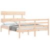 Cama Matrimonial | Cama Para Adultos | Estructura De Cama Con Cabecero Madera Maciza 120x200 Cm Cfw497478