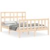 Cama Matrimonial | Cama Para Adultos | Estructura De Cama Con Cabecero Madera Maciza 120x200 Cm Cfw901359