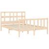 Cama Matrimonial | Cama Para Adultos | Estructura De Cama Con Cabecero Madera Maciza 120x200 Cm Cfw901359