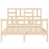 Cama Matrimonial | Cama Para Adultos | Estructura De Cama Con Cabecero Madera Maciza 120x200 Cm Cfw743136