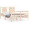 Cama Matrimonial | Cama Para Adultos | Estructura De Cama Con Cabecero Madera Maciza 120x200 Cm Cfw478999