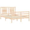 Cama Matrimonial | Cama Para Adultos | Estructura De Cama Con Cabecero Madera Maciza 120x200 Cm Cfw478999