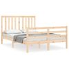 Cama Matrimonial | Cama Para Adultos | Estructura De Cama Con Cabecero Madera Maciza 140x190 Cm Cfw772642